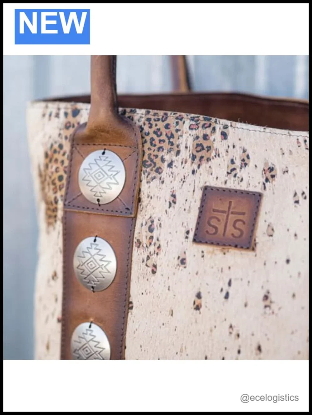 Genuine Full Grain Leather Cowhide Tote Satchel - Western Style
